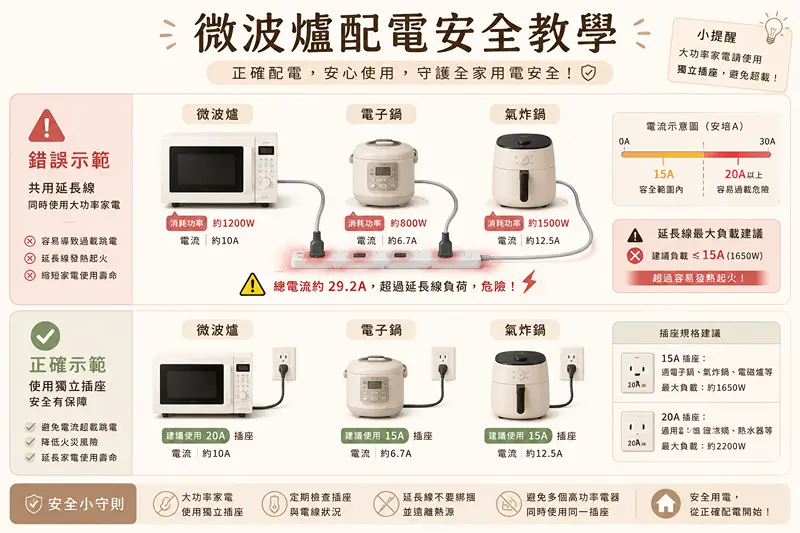 微波爐高功率家電配電安全教學