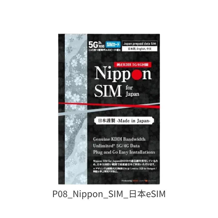 Nippon SIM日本eSIM去背產品圖