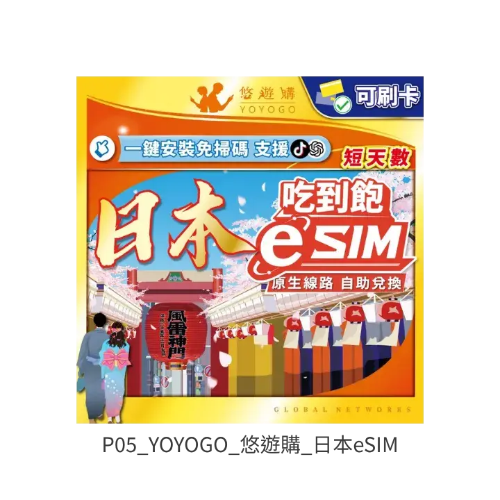 YOYOGO 悠遊購日本eSIM去背產品圖