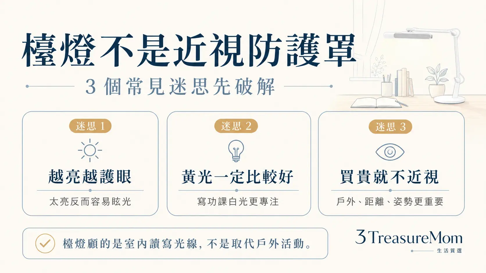 兒童書桌檯燈能預防近視嗎 越亮越護眼黃光白光迷思破解
