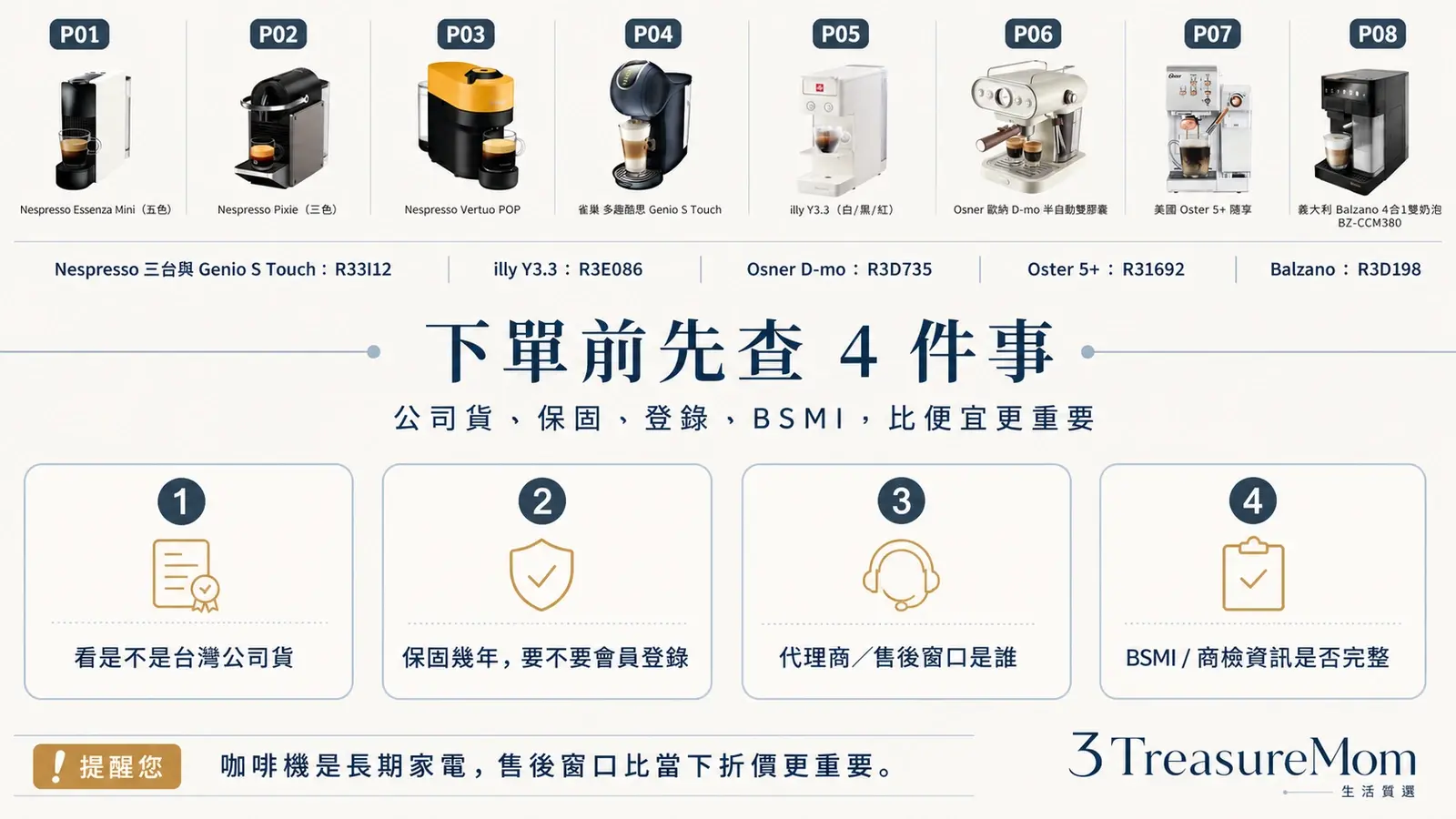膠囊咖啡機下單前先查BSMI公司貨保固登錄與代理商資訊