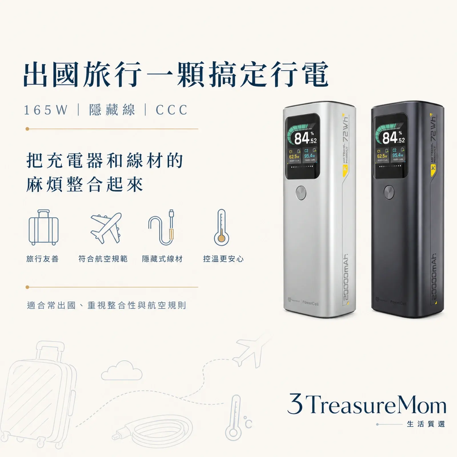 SAVEWO旅能王165W出國旅行筆電行動電源推薦