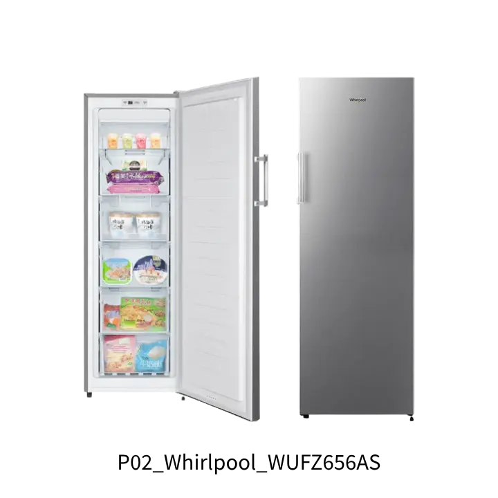 Whirlpool惠而浦WUFZ656AS 190L可改開門方向直立式冷凍櫃