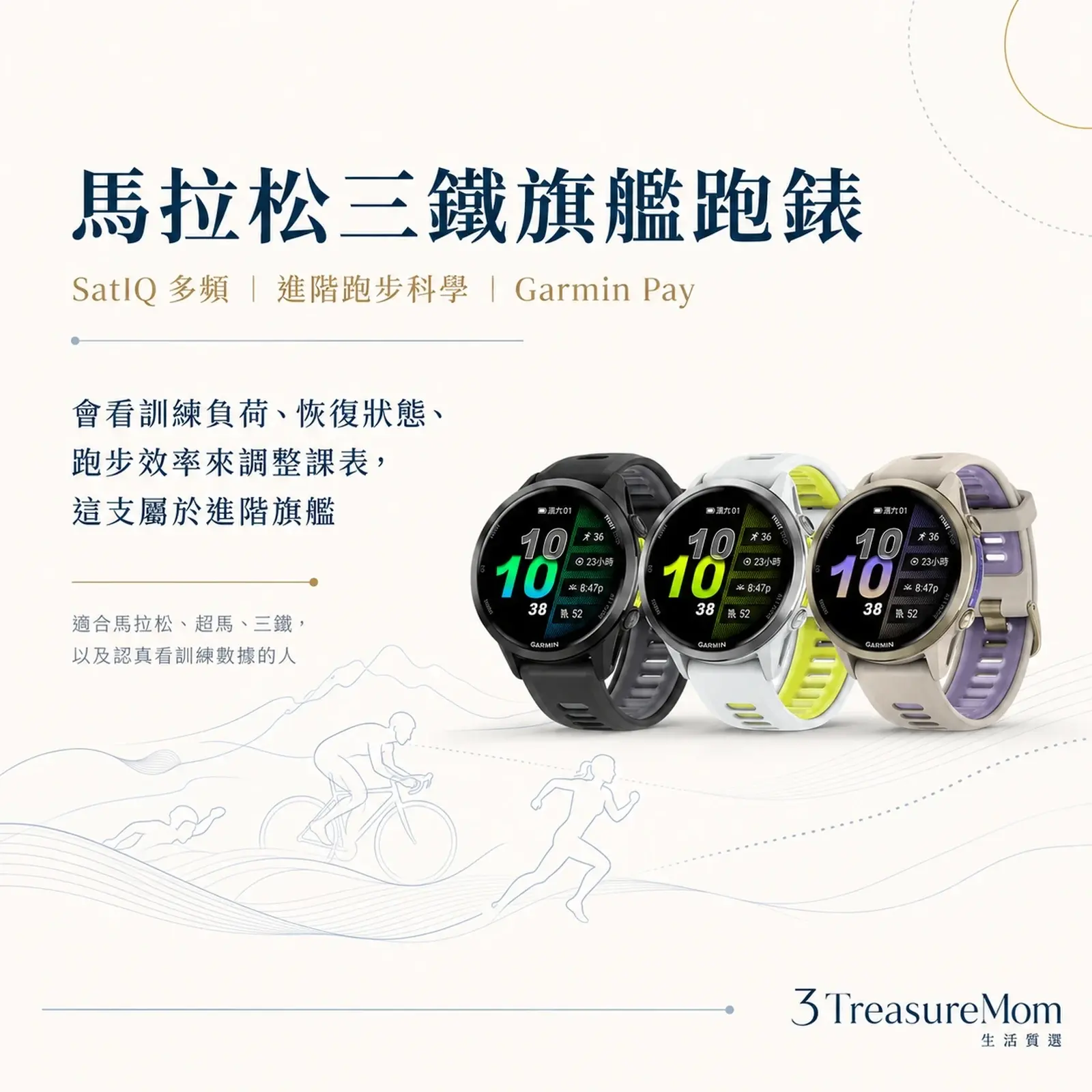 GARMIN Forerunner 970馬拉松與三鐵旗艦跑錶廣告圖
