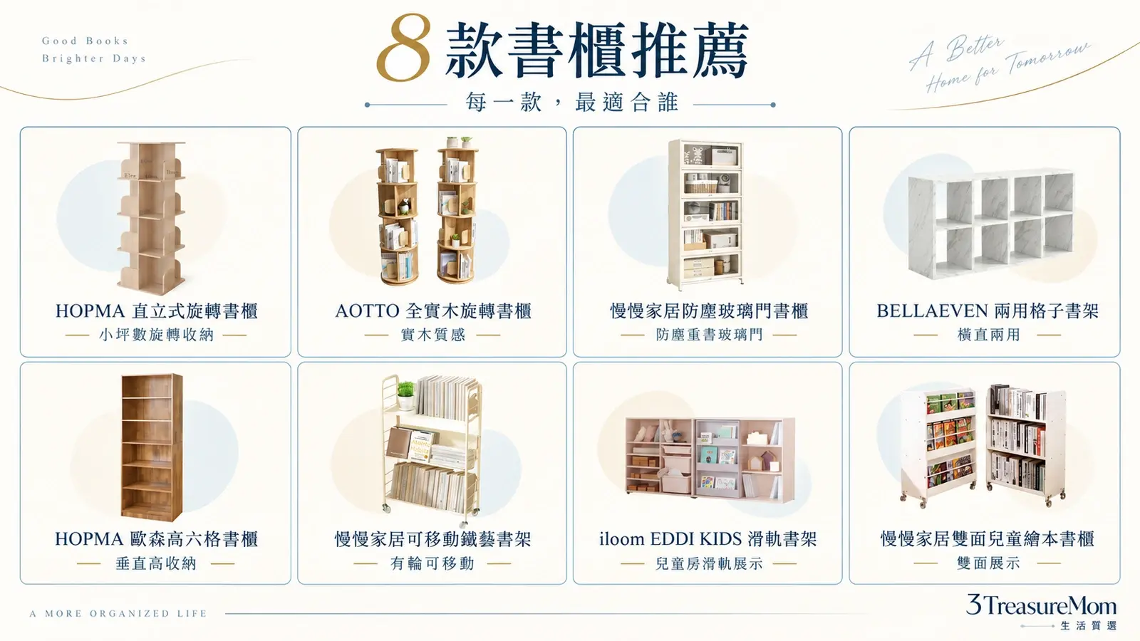 2026書櫃8款主推定位懶人包，快速整理每款書櫃最適合的家庭情境