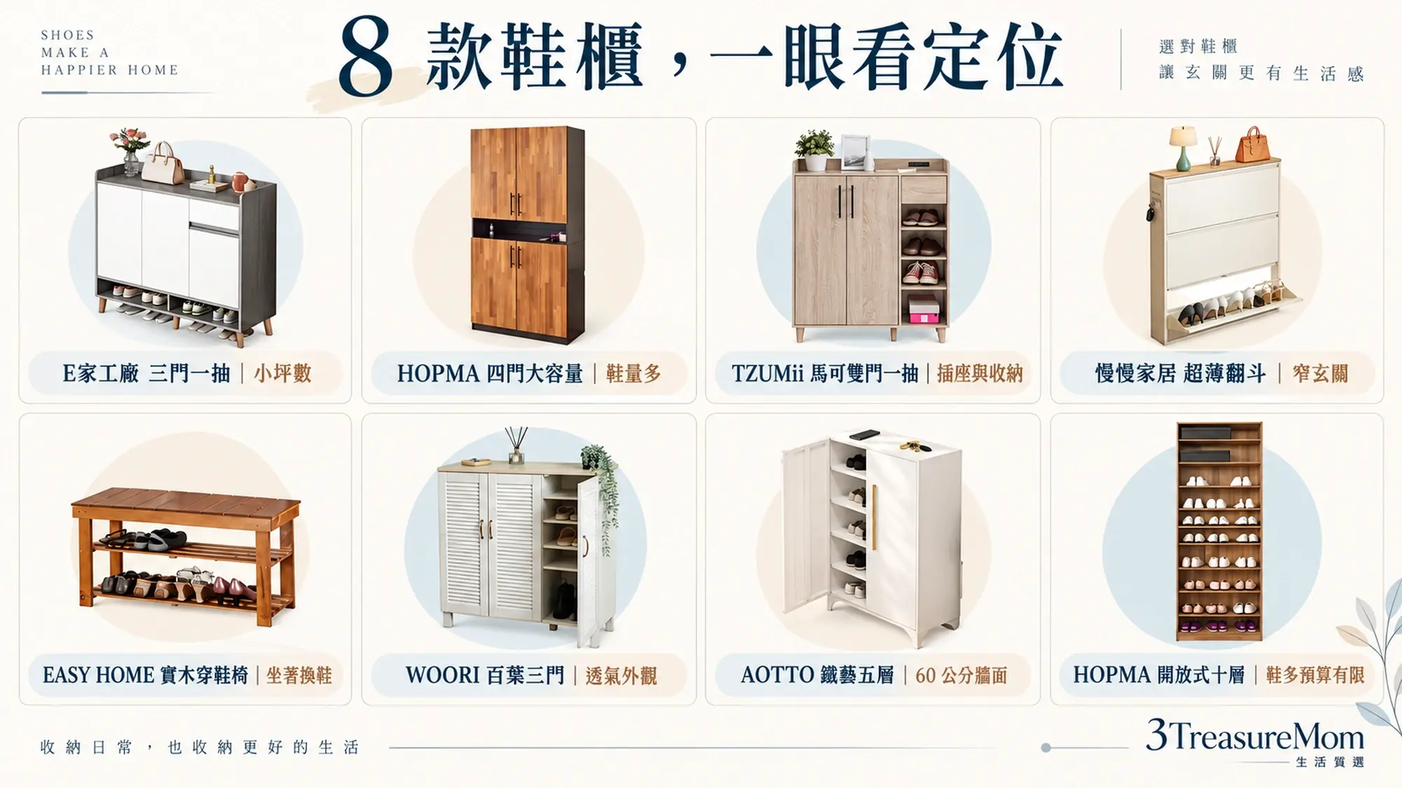 2026鞋櫃推薦8款E家工廠HOPMA TZUMii慢慢家居EASY HOME WOORI與AOTTO定位總覽