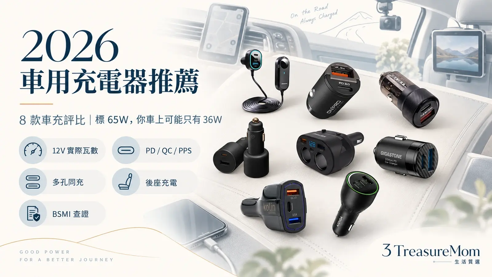 01｜封面：2026 車用充電器推薦 8 款對號入座