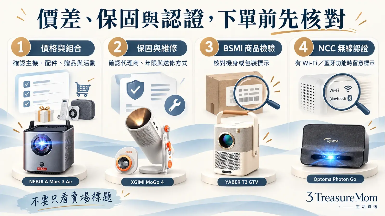 行動投影機價差保固BSMI商品檢驗與NCC無線認證下單前查證重點圖